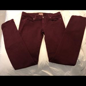 Paige ‘Peg Skinny’ Maroon jeans